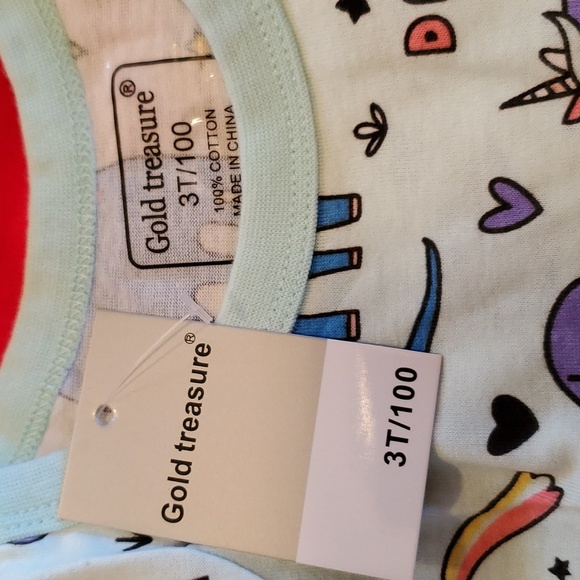 NEW 2 Rainbow dream unicorns & red tulle white applique flower dresses 3T - Picture 4 of 5